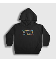 Presmono Unisex Çocuk Siyah Logo V2 Muse Kapüşonlu Sweatshirt 70230tt