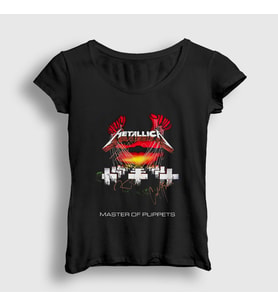 Presmono Kadın Siyah Master Of Puppets Metallica T-Shirt 67472tt