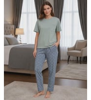 Mihra Kadın Compakt Penye Bisiklet Yaka Kısa Kol İnce Pijama Takımı 90791G - 1 Adet
