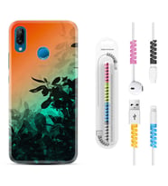 Huawei P20 Lite Mate 10 20 Lite Pro P40 Lite KılıfKablo Koruma Spiral Silikon Güzel Çiçekler 1712