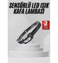Sensörlü Şarjlı Type-c Şarj Işıklı Kafa Lambası Kamp Lambası