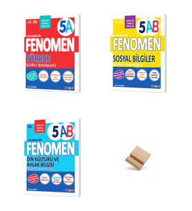 Fenomen 5. Sınıf Maarif 5A Türkçe ve 5AB Sosyal ve Din 3lü Set Soru Bankası + Telefon Standı