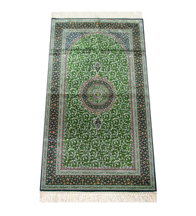 İpekşah İpekli Seccade - Yeşil Renk (Çok Renkli)
