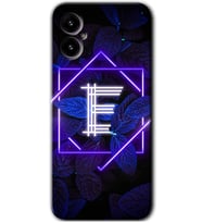 Omix X3 Kılıf HD Desen Baskılı Arka Kapak - Dark Neon Yaprak E Harfi