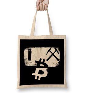 I Mine Bitcoin Novelty Pun BTC Mining & Trading Bez Çanta Uzun Saplı