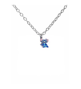 Sevimli Pembe Kulaklı Mor Stitch Kolye – Unisex, Renkli ve Eğlenceli Tasarım