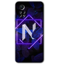 Redmi Note 12 Pro 4G Kılıf HD Desen Baskılı Kılıf - Dark Neon Yaprak N Harfi