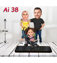 Kişiye Özel Ahşap Biblo - Aile Karikatür Biblo - 3 Kişilik Aile Biblo 12