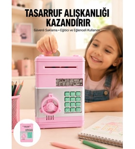 Büyük Hazneli Şifreli Para Tasarruf Kumbarası