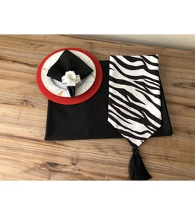 SOFRA SUNUM SETİ ZEBRA DESENLİ (Krem)