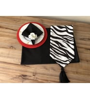 SOFRA SUNUM SETİ ZEBRA DESENLİ (Krem)