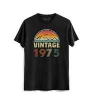 Vintage 1975 Eskitme Siyah Tshirt