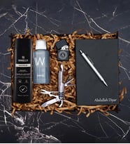 Kişiye Özel Defter, Duş Jeli, Deodorant, Kalem, Çakı   Hediye Kutusu 