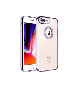 Apple iPhone 7 Plus Uyumlu Kılıf Kamera Korumalı Logo Gösteren Zore Omega Kapak (Lila)