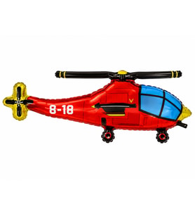 Kırmızı Helikopter Folyo Balon