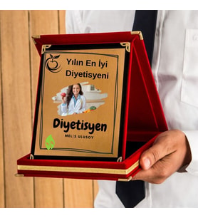 Diyetisyenlere Özel Tasarımlı Fotoğraflı Hediye Plaket