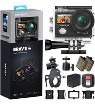 Brave 4 4K 20MP WiFi Aksiyon Kamerası Ultra HD with EIS 30m Underwater Su Geçirmez - Uzaktan Kumandalı - 5X Zoom