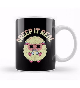 Cute & Funny Creep It Real Creepy Sheep Pun Kupa Bardak Porselen