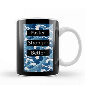 Kanagawa Wave Faster Stronger Better Kupa Bardak Porselen