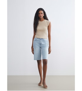 LCW Jeans İndigo Bermuda Fit Kadın Jean Şortolon