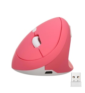 Valkyrie Y08 Dikey Kablosuz 2.4G Sessiz Şarjlı 6 Tuşlu Vertical Mouse 1600DPI 400mAh Pembe