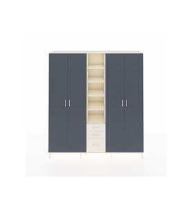 Hyperion Dolap 17 Raflı 3 Çekmeceli 4 Kapaklı 220x44x243 Aytaşı-Antrasit/Aytaşı