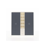 Hyperion Dolap 17 Raflı 3 Çekmeceli 4 Kapaklı 220x44x243 Aytaşı-Antrasit/Aytaşı