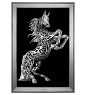 Hayvanlar Temalı Kanvas Tablo 50 x 70 cm Silver Çerçeve