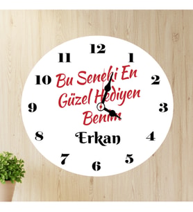 Bu Seneki En Güzel Hediyen Benim İsimli Yılbaşı Duvar Saati
