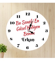 Bu Seneki En Güzel Hediyen Benim İsimli Yılbaşı Duvar Saati