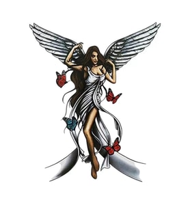 Caş Dekorasyon Karışık Renk Melek Figürlü Dövme Tattoo
