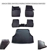 Citroen C-Elysee 2012-2022 Araca Özel 3D Havuzlu Siyah Rames Paspas+Bagaj Havuzu Set