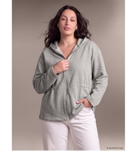 LCW Curve Gri Büyük Beden Kadın Fermuar Sweatshirt