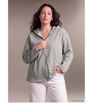 LCW Curve Gri Büyük Beden Kadın Fermuar Sweatshirt