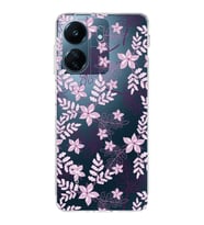 PrintiFy Xiaomi Redmi 13C Uyumlu Kamera Korumalı Floral Pudra Tasarımlı Şeffaf Silikon Kılıf