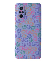 Xiaomi Redmi Note 10 Pro Uyumlu Lansman Kılıf Hello Kitty Tasarımlı İçi Kadife Kapak-Lila (Şeffaf)