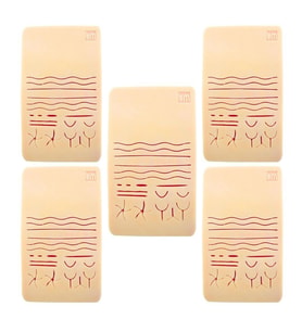 Edulaparoskopi 5 Adet Silikon Sütür Pedi Dikiş 19x9 Cm 7 Mm Eğitim Matı Simülasyon Amaçlı Dikiş Pedi