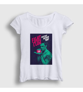 Presmono Kadın Beyaz Soap Film Dövüş Kulübü Fight Club T-Shirt 244713tt