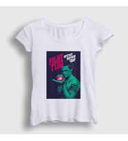 Presmono Kadın Beyaz Soap Film Dövüş Kulübü Fight Club T-Shirt 244713tt