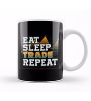 Funny Eat Sleep Trade Repeat Investors Trading Kupa Bardak Porselen
