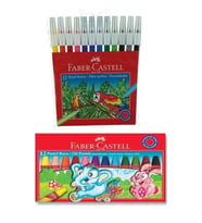Faber Castell Pastel Boya 12 li - Keçeli Boya Kalemi 12 li - 2 li Set