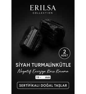 Sertifikalı Ham İşlenmemiş Doğal Turmalin Taşı Kütle 2’li Set – Negatif Enerji Koruma (Çok Renkli)