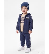 LCW baby Mavi Nyc Baskılı Erkek Bebek Takım 3'lü