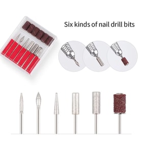 MANİKÜR PEDİKÜR MAKİNELERİ İÇİN TÖRPÜ UÇ 6 Adet =ÇELİK UÇ 6 Adet=ZIMPARA UÇ