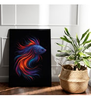 Ezgoola / Feng Shui Tablo / Renkli Balık Tablo / İşyeri Tablo / İşyeri Hediye / Ev Hediye / Ev Dekoru / Poster / Özel Tasarım Hediye (Beyaz)