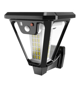 Powermaster HS-V83 Solar Panelli 3 Modlu Kumandalı Hareket Sensörlü 100 SMD Ledli Şarjlı Duvar ve Bahçe Lambası