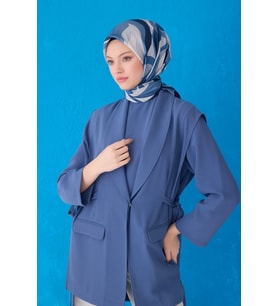 Saf İpek Eşarp 4108D02( Sura İpek) -8691 (A.Lacivert)