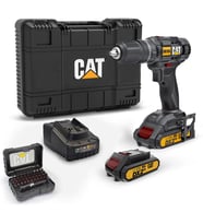 Cat Dx155.1Set 18 Volt/2.0Ah Li-Ion Çift Akülü Profesyonel Şarjlı Darbeli Matkap + Da01901 32 Parça (Çok Renkli)