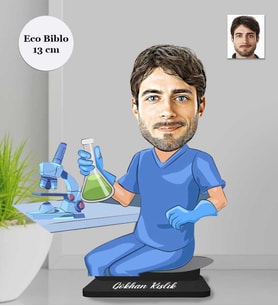 Kişiye Özel  Laborant Doktor Erkek Ahşap Eco Bilbo -1