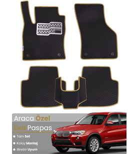 BMW X3 E83 (2003-2010) Uyumlu EVA Paspas Tam Set–Araca Özel,Su Geçirmez,Hızlı ve Kolay Montaj